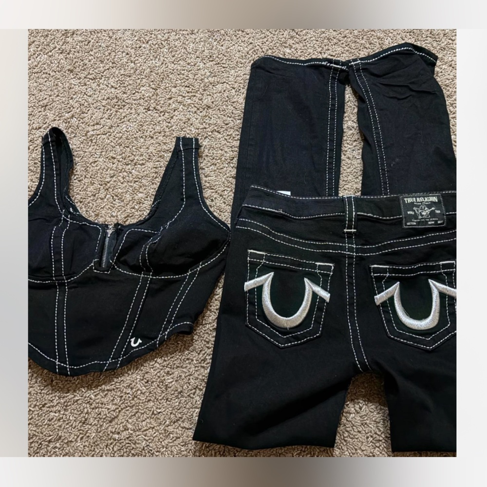 True Religion Black Women Jeans Set